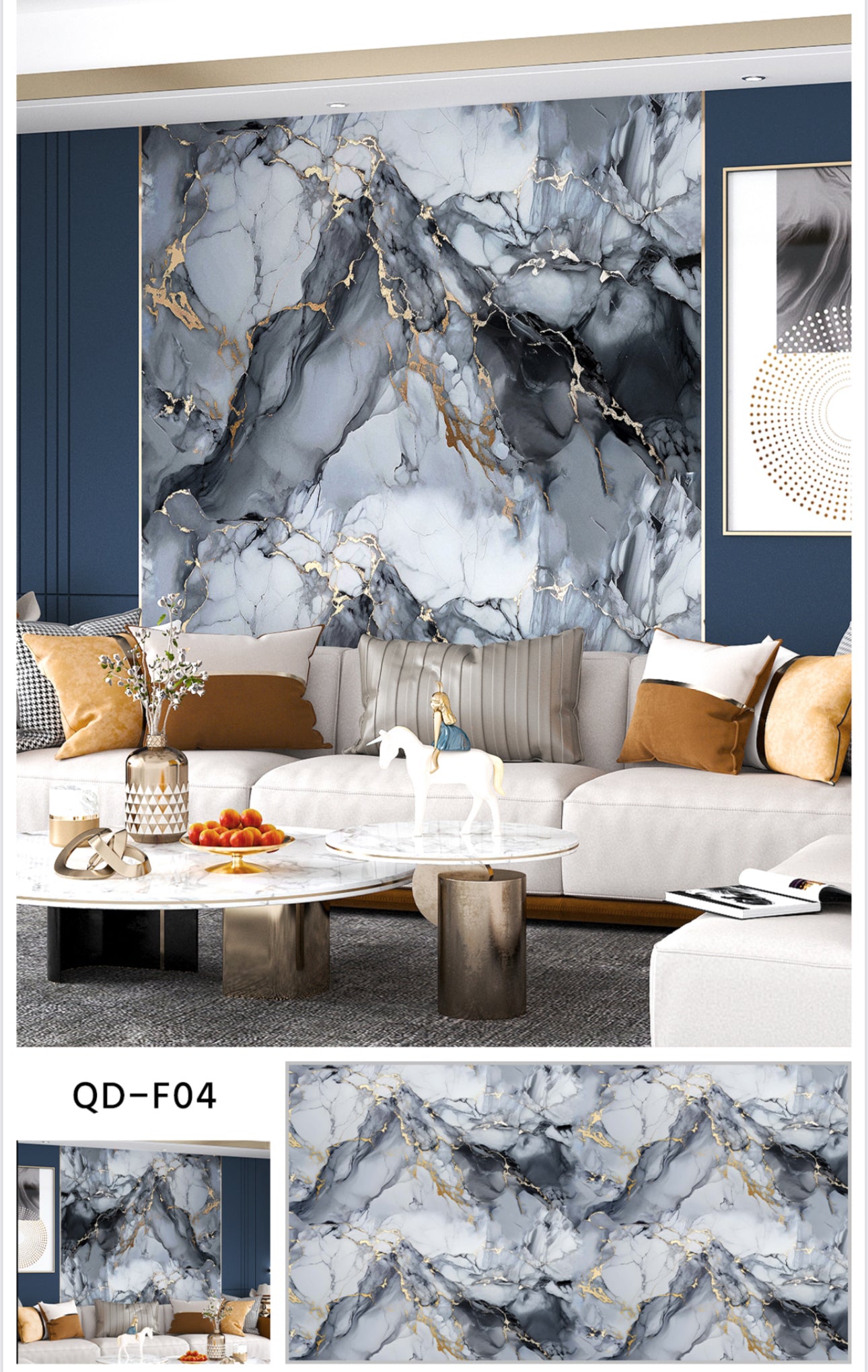 Marble wall sticker